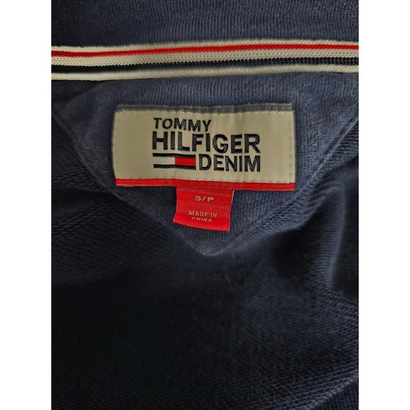 Tommy Hilfiger Men's Navy Colorblock Logo Terry Full Zip Sweater Size Small - Picture 6 of 6